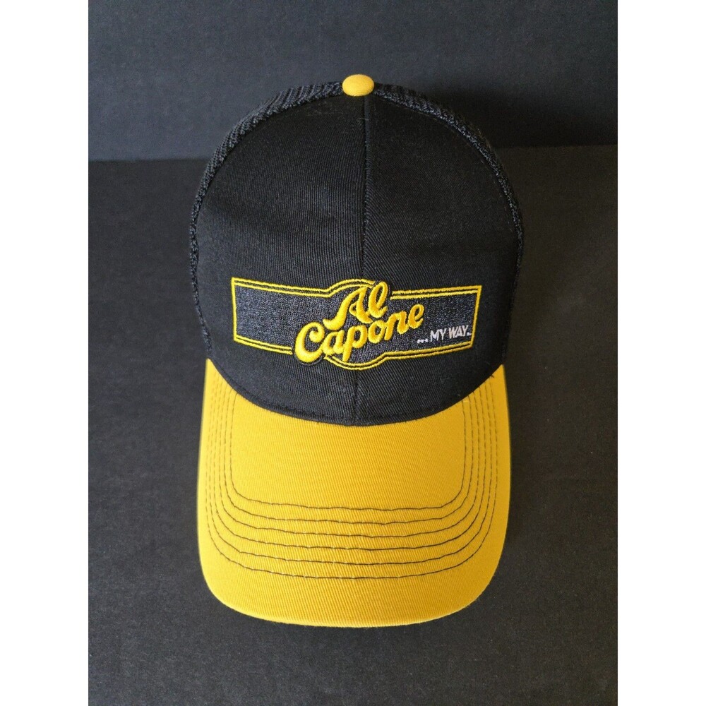 Al Capone My Way Trucker Hat Snapback Cap Mesh Black & Yellow New Adjustable